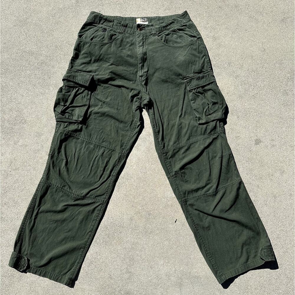 Y2K State Property By Rocawear Skate Cargo Green Baggy Pants Sz 34